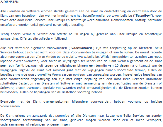 Algemene voorwaarden van Bella Services B.V.