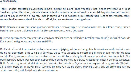 Algemene voorwaarden van Bella Services B.V.