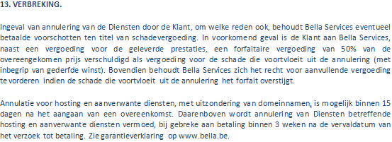 Algemene voorwaarden van Bella Services B.V.